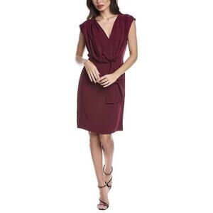 $298 Trina Turk Vino Bijou Pleated Vneck Gathered Front Dress 10 NEW